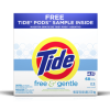 Tide 3700084995 Free and Gentle Laundry Detergent Powder 68 Loads 95 Oz