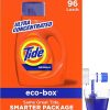 Tide Laundry Detergent Liquid Soap Eco-Box, Ultra Concentrated High Efficiency (He), Original Scent, 96 Loads