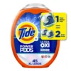 Tide Ultra OXI Power PODS with Odor Eliminators Laundry Detergent Pacs, 45 Count