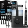 Aquasonic Home Dental Center PRO – Brushing & Flossing Made Easy – Brush & Floss – Power Toothbrush & Water Flosser – Whiter Teeth & Healthier Gums – Black Series Pro+Oral...