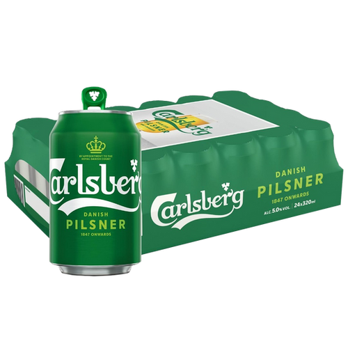 Carlsberg Pilsner 24cans x 320ml (Green Tab)