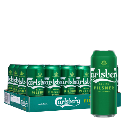 Carlsberg Pilsner 24cans x 490ml (Green Tab)