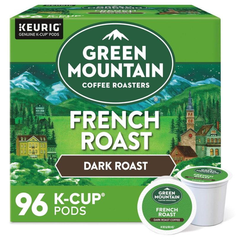 Green Mountain Coffee Roasters French Roast Keurig K-Cup Pods, Dark Roast Coffee, 96 Count (4 Packs of 24)