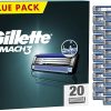 Gillette Mach3 Razor Blades Men, Pack of 20 Razor Blade Refills, Upgraded Lubrastrip for an Enhanced Glide