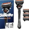 Gillette ProGlide Men's Razor with Flexball Technology + 3 Razor Blade Refills with Precision Trimmer, 5 Anti-Friction Blades
