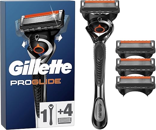 Gillette ProGlide Men's Razor with Flexball Technology + 3 Razor Blade Refills with Precision Trimmer, 5 Anti-Friction Blades