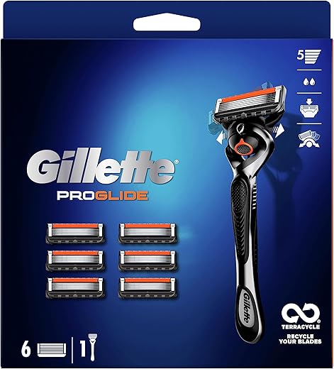 Gillette ProGlide Men's Razor, with Flexball Technology + 7 Razor Blade Refills with Precision Trimmer, 5 Anti-Friction Blades