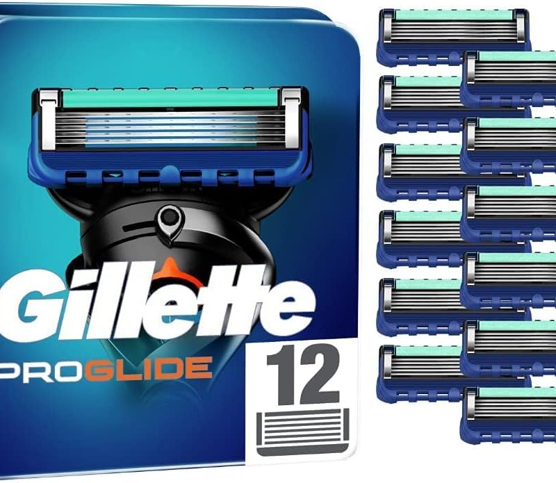 Gillette ProGlide Razor Blades, 12 Replacement Blades for Men's Wet Razor with 5-Way Blade