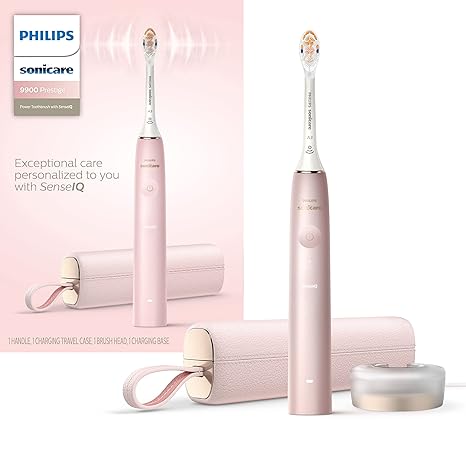 Philips Sonicare 9900 Prestige Rechargeable Electric Power Toothbrush with SenseIQ, Pink, HX9990/13
