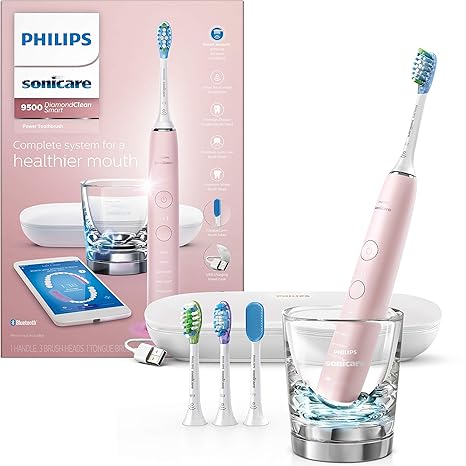 Philips Sonicare DiamondClean Smart 9500 Rechargeable Electric Power Toothbrush, Pink, HX9924/21