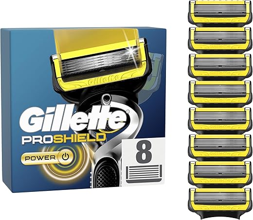 Procter & Gamble Gillette ProShield Power Menâ€™s Razor Blades with Precision Trimmer, Pack of 8 Refill Blades