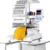 Smartstitch S-1201 Compact Embroidery Machine with 12 Needles, 1200SPM Max Speed, 7“ Touch Screen, 9.5″x12.6″ Embroidery Area, Your First Commercial Embroidery Machine for Flat,...
