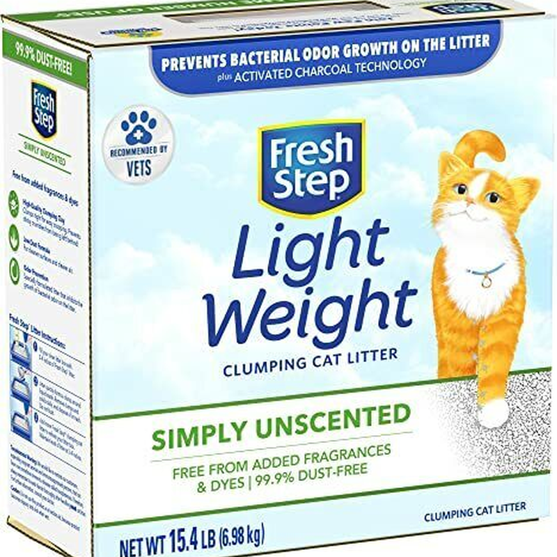 Fresh Step Simply Unscented Lightweight Clumping Cat Litter, 15.4 Pounds
