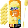 Swiffer Duster Heavy Duty 3 ft Extended Handle Dusting Kit (1 Duster, 12 Refills)