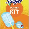 Swiffer - Duster Trap & Lock Kit, 1 Handle + 5 Refills - 1 Set, Light Blue