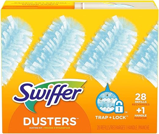 Swiffer Dusters Dusting Kit, Starter Kit Handle & 28 Duster Refills, 1 Count (Pack of 29), White