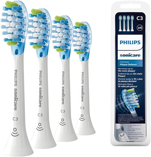 Philips Sonicare C3 Premium Plaque Defense Sonic Electric Toothbrush Heads (Pack of 4) White (Model HX9044/17)