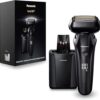 Panasonic Series 900+ Premium Wet/Dry Razor ES-LS9A, 6-Way Shaving Head with Linear Motor, Includes Cleaning and Charging Station, Black, Matte Black