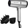 REVLON Dry Max Hair Dryer with Diffuser for Natural Curls| Prevents Frizz, Speeds Drying Time, and Reduces Damage, Plus Concentrator for Precise Styling, 1875 Watts (Silver)
