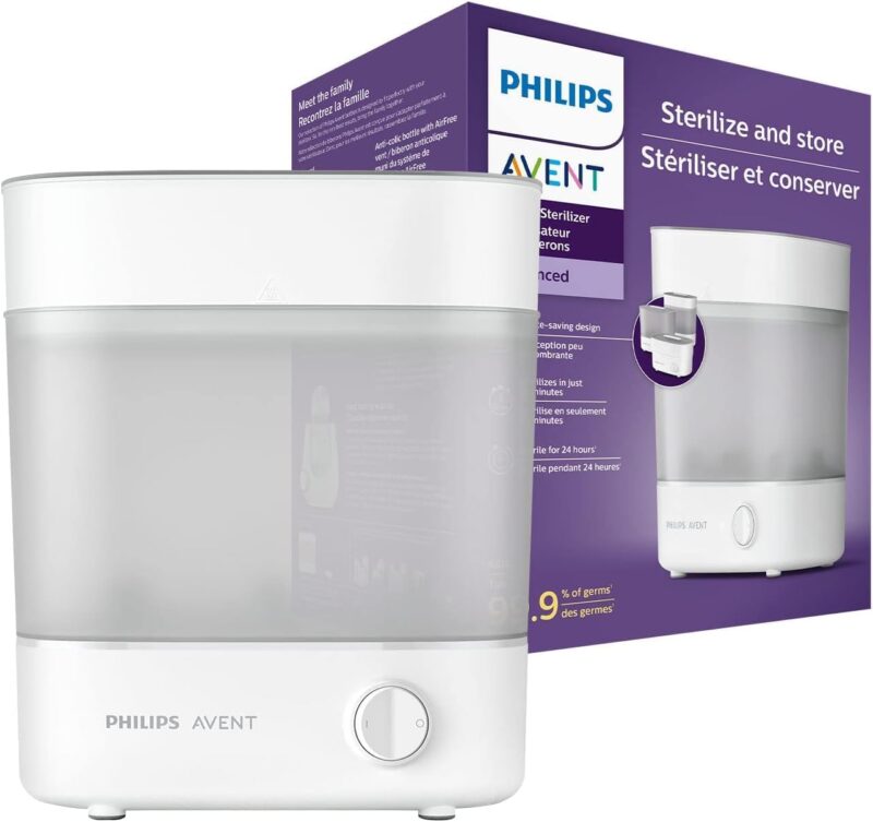 Philips Avent Advanced Bottle Steriliser, Kills 99.9% of Germs*, 10 min Sterilising Cycle - SCF291/01