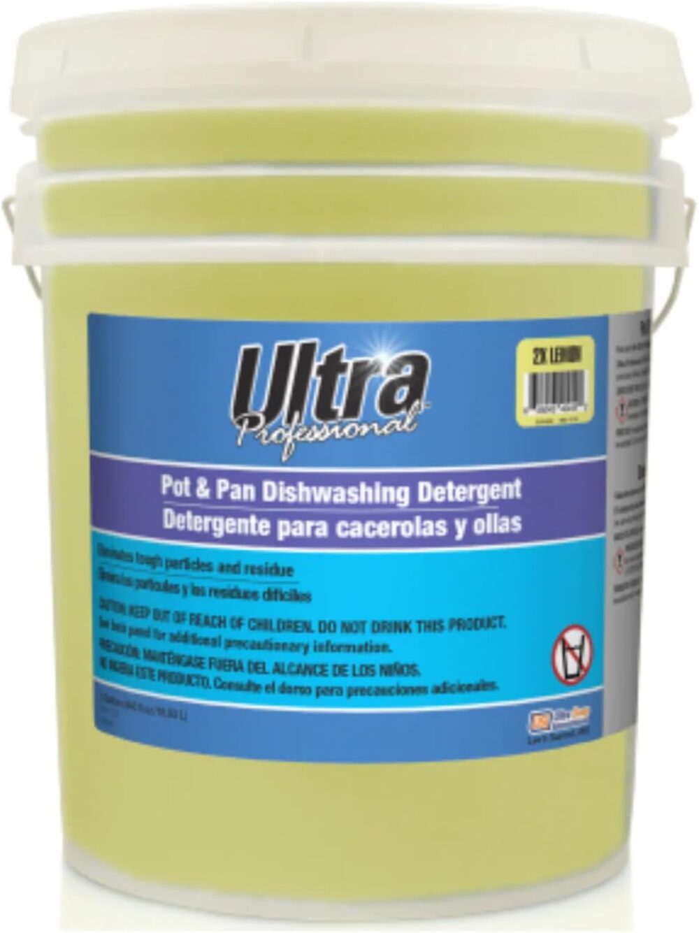 Ultra Professional ™ 5 Gallon Pot & Pan Dishwashing Detergent Dish Cleaning Liquid, Lemon Scent, Yellow – Powerful Grease Remover