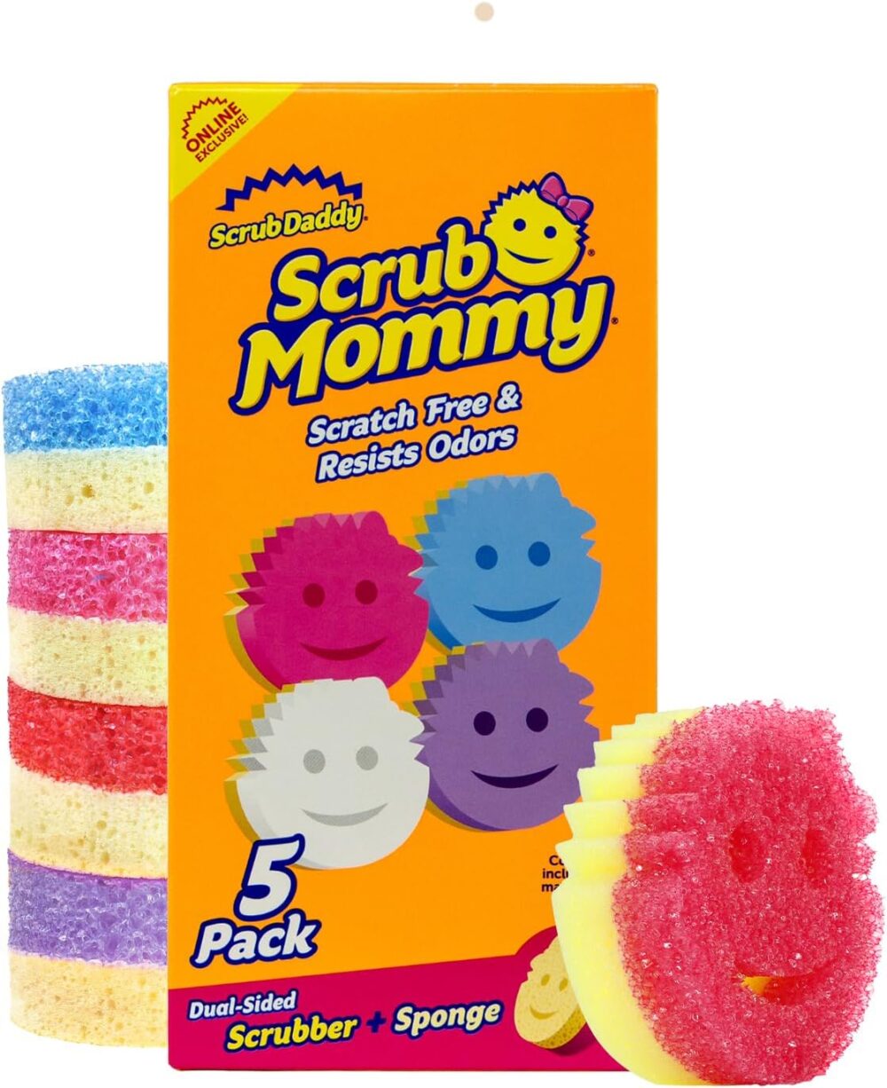Scrub Daddy Scrub Mommy Kitchen Sponges for Dishes & Wiping Spills Stain & Odor Resistant (5 Count)