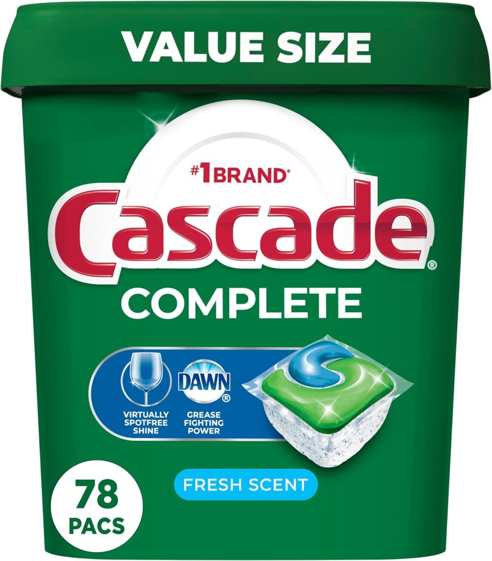 Cascade Complete Dishwasher Pods – Fresh Scent ActionPacs 78 Count