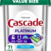 Cascade Platinum Dishwasher Pods, Dishwasher Detergent, Dish Detergent Soap, Fresh, 71 count