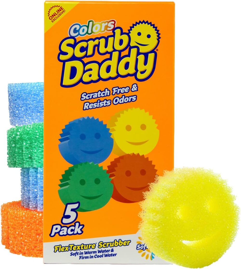 Scrub Daddy Scratch-Free Multipurpose Kitchen Sponges Made with BPA-Free Polymer Foam (5 Count)