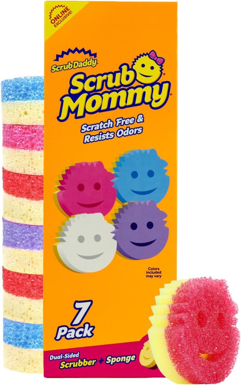 Scrub Daddy Scrub Mommy Kitchen Sponges for Dishes & Wiping Spills Stain & Odor Resistant (7 Count)