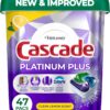 Cascade Platinum Plus Dishwasher Pods, Dishwasher Detergent, Dish Detergent Soap, Lemon, 47 Count