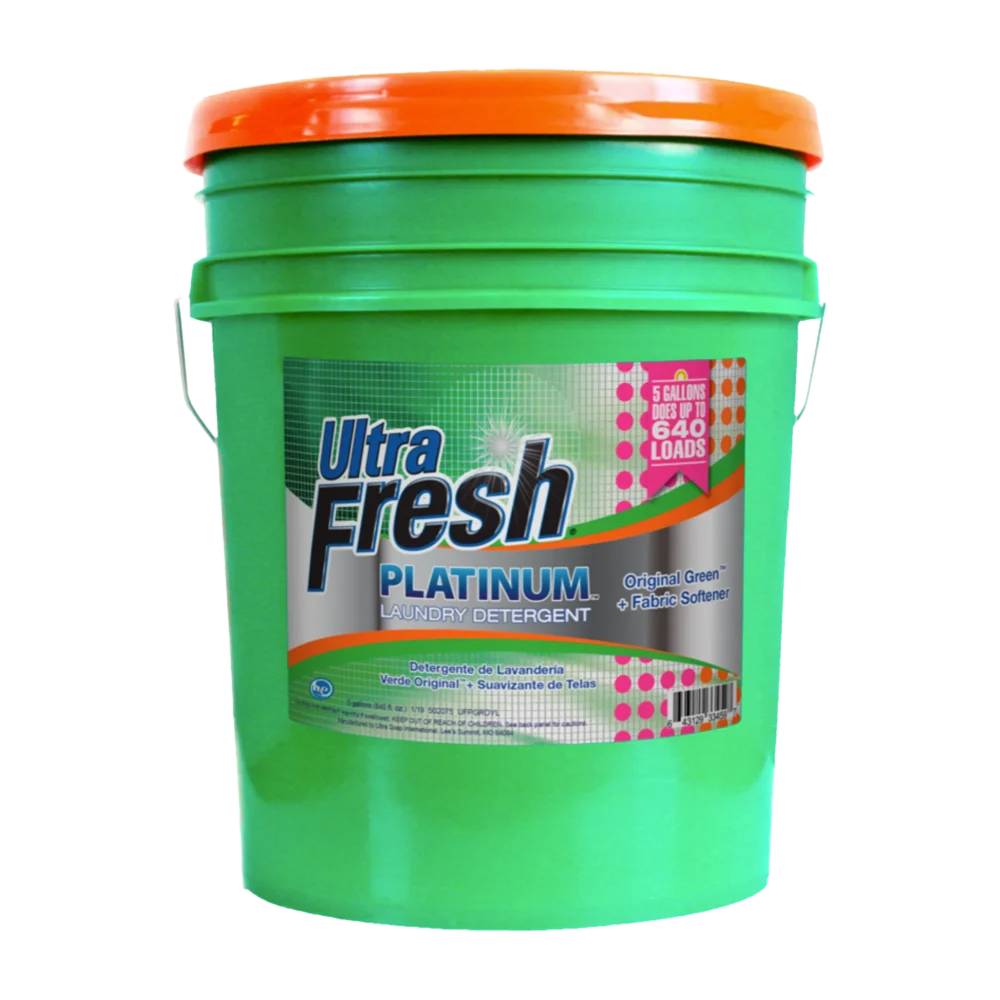Ultra Fresh 3X Platinum Laundry Detergent – Original Green + Fabric Softener – 5 Gallons