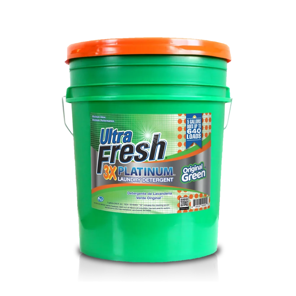 Ultra Fresh 3X Platinum Laundry Detergent – Original Green – 5 Gallons