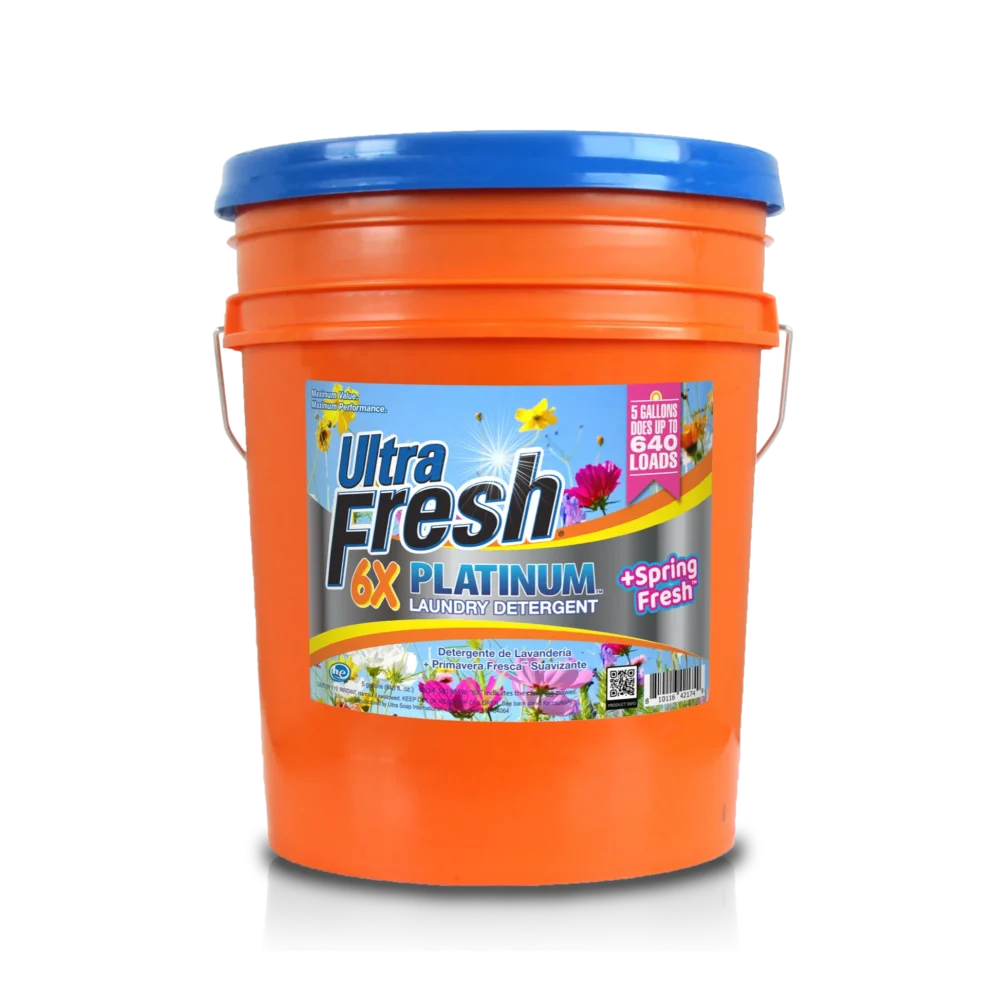 Ultra Fresh 6X Platinum Laundry Detergent – Original Blue + Spring Fresh Fabric Softener – 5 Gallons