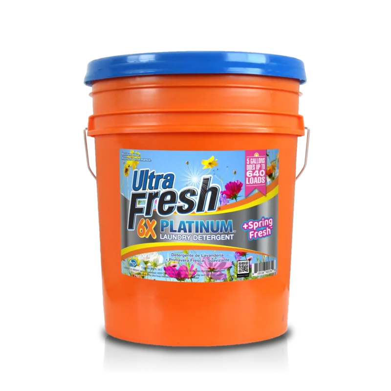 Ultra Fresh 6X Platinum Laundry Detergent - Original Blue + Spring Fresh Fabric Softener - 5 Gallons