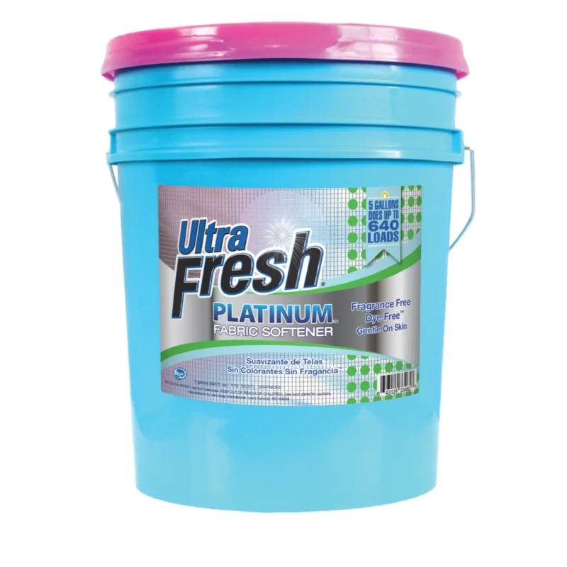 Ultra Fresh Platinum Fabric Softener - Fragrance Free & Dye Free - 5 Gallons