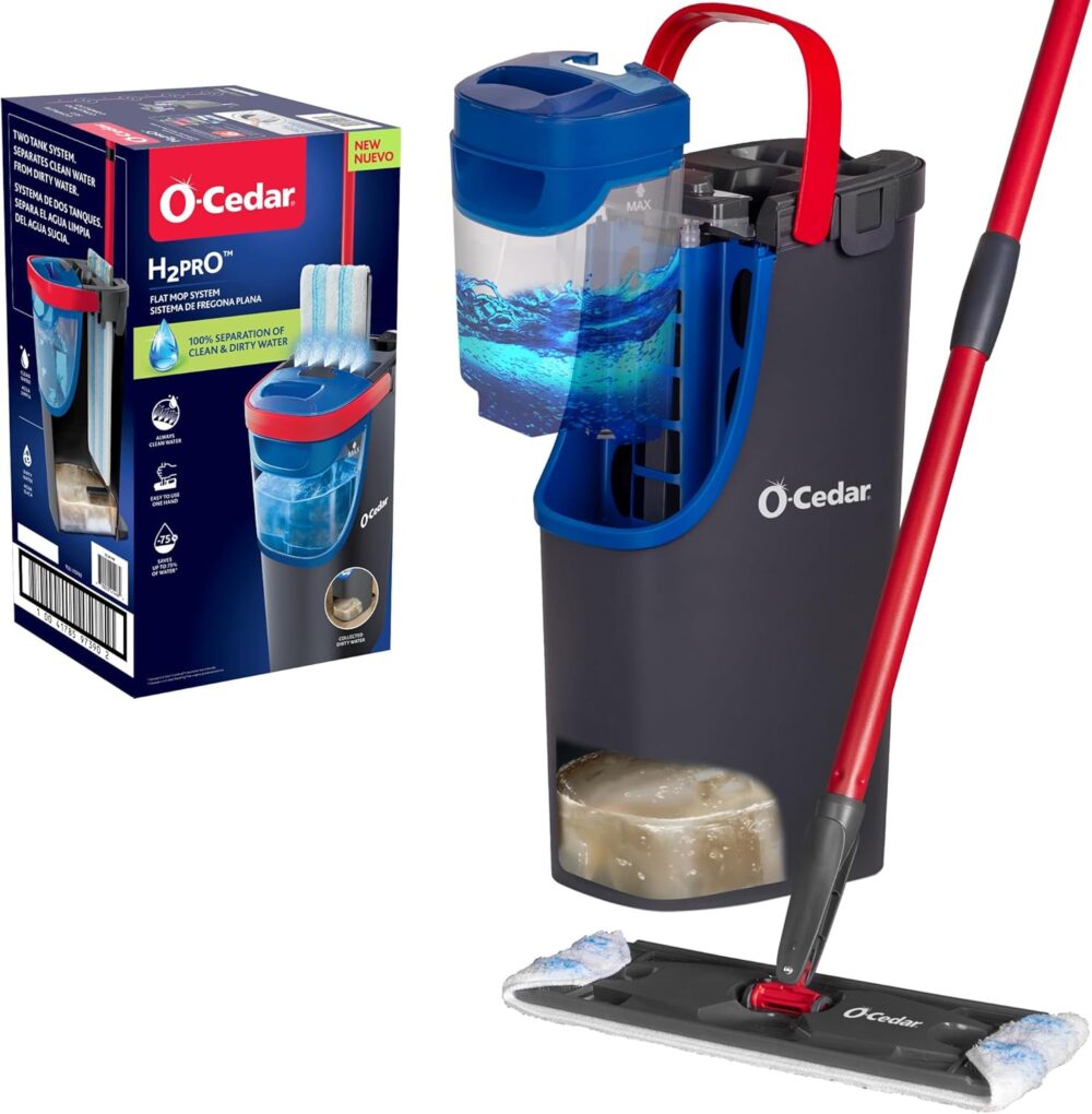 O-Cedar H2prO Flat Mop System | Quick Cleaning Tool | Clean with Clean Water