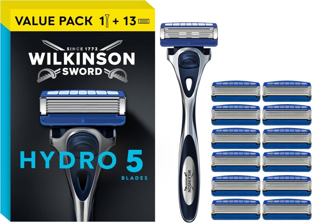 Wilkinson Sword – Hydro 5 Razors for Men, Shaving Handle + 13 Razor Blades