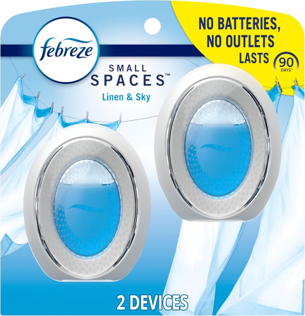 Febreze Bathroom Air Freshener, Odor-Fighting, Plug In Alternative Linen & Sky Scent, 2 Count