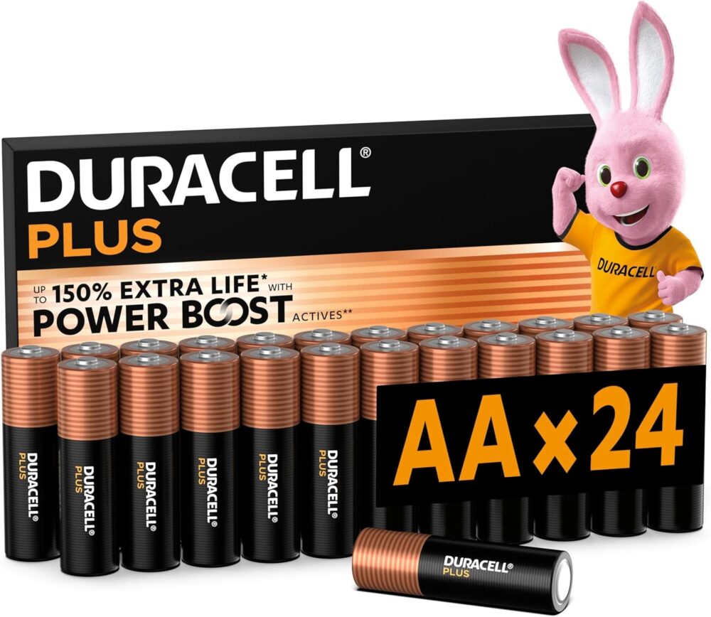 Duracell Plus AA Mignon Alkaline Batteries, 1.5 V LR6 MN1500, Pack of 24
