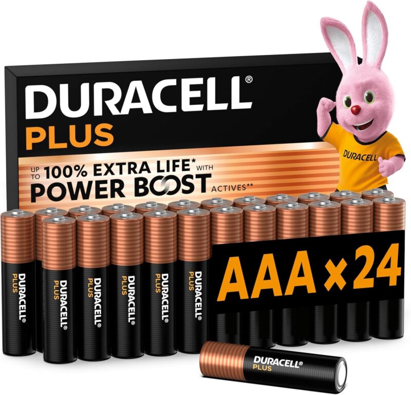 DURACELL Plus AAA Batteries (Pack of 24) - Alkaline Batteries 1.5V