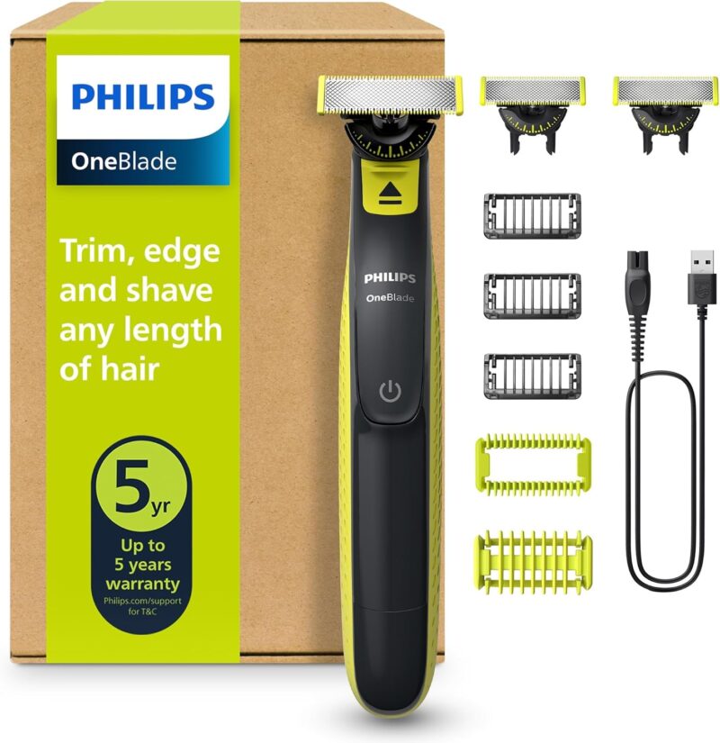 PHILIPS OneBlade 360 Face & Body Electric Shaver, Trimmer & Body Groomer, 3 x 360 Blades, 3 x Trimming (QP2824/31)